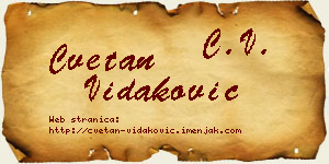 Cvetan Vidaković vizit kartica